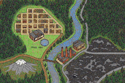 Illustrated map of Bend