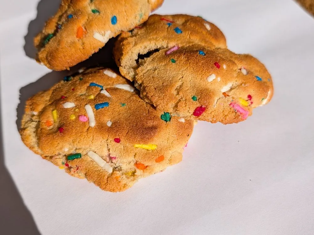 Funfetti cookies with rainbow sprinkles
